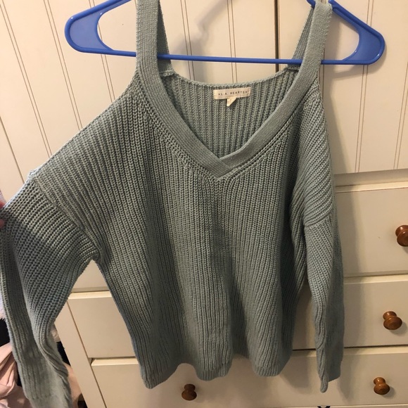 PacSun Sweaters - Teal Pacsun cutout shoulder sweater